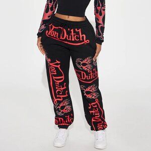 NWT Von Dutch Flames Joggers Sweatpants